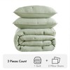 AENKYO Quilt Set, King 3-Piece Cotton Gauze Embroidered Bedding, Crinkled Textured All-Season Comfort - 3 of 4