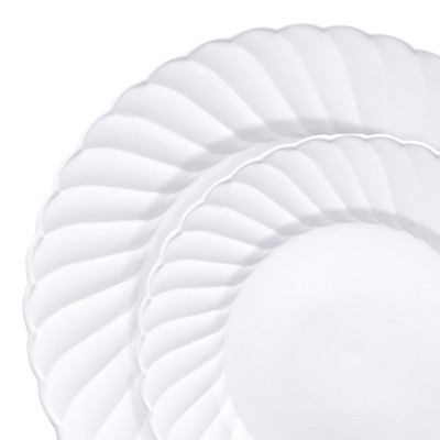 Smarty Had A Party White Flair Plastic Dinnerware Set - 144 Sets