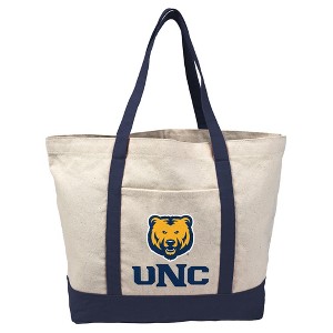 University of Northern Colorado Canvas Tote Bag With External Pocket, Reusable Shoulder Bag for Shopping, School, Beach, Navy - 1 of 4