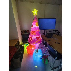 Christmas Inflatable Pink Christmas Tree with Built-in LED, Suitable for Holiday Home Party Garden Lawn Decoration, Indoor and Outdoor Use - 1 of 1