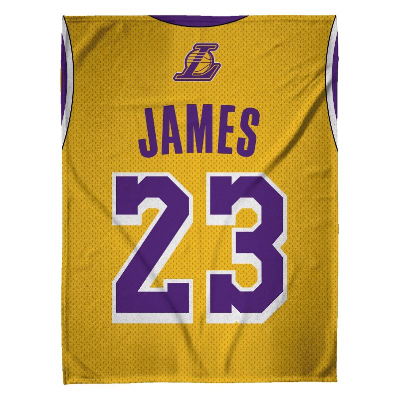 Sleep Squad Los Angeles Lakers LeBron James 60 x 80" Raschel Plush Blanket, 2 of 6