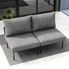 LayinSun 2 Pieces Rope Woven Patio Furniture Set, Modern Modular Sectional Corner Chairs and Upgrade Thickness Cushion - 2 of 4
