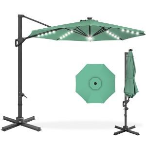 Best Choice Products 10ft 360-Degree Solar LED Lit Cantilever Patio Umbrella, Outdoor Hanging Shade - 1 of 4
