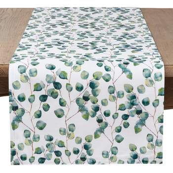 Saro Lifestyle Eucalyptus Leaf Design Table Runner