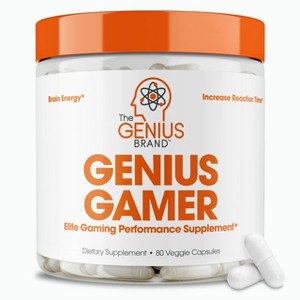 Genius Gamer – Brain Supplement for Gamers to Improve Focus, Clarity, Reaction Time & Blue Light Support – 80 Pills with Lutemax - 1 of 4
