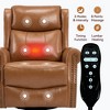 Heat Massage Recliner Chair with Rocker & 360° Swivel, Manual Handle, Fabric Upholstery for Living Room - 4 of 4