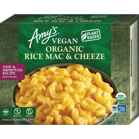 Amy's Organic Gluten Free And Vegan Frozen Rice Macaroni And Cheese ...