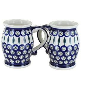 Blue Rose Polish Pottery 1106 Zaklady Beer Mug Set - 1 of 1