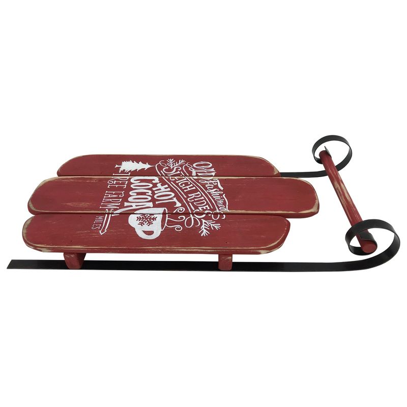 Northlight 23" Red Wooden Christmas Snow Sled Decoration, 1 of 4