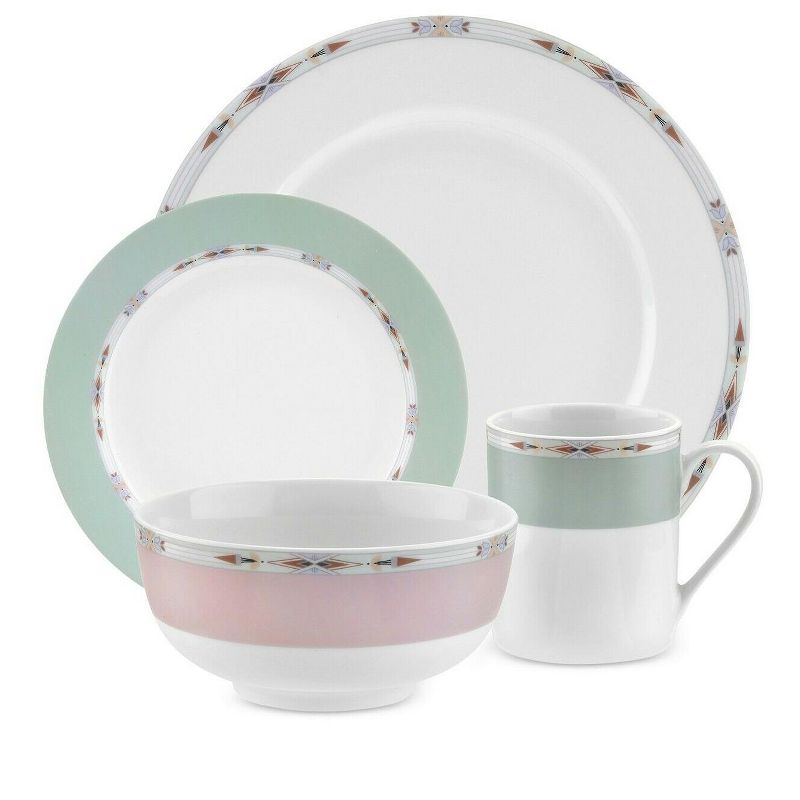 Spode Home Formal Deco 16 Piece Dinnerware Set with Service for 4  - 10.5" Dinner Plate, 7.5" Salad Plate, 6" Cereal Bowl, 12 oz Mug, 2 of 5
