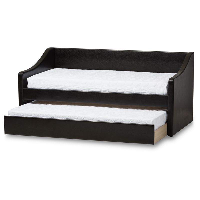Twin Barnstorm Modern and Contemporary Fabric Upholstered Daybed with Guest Trundle Bed - Baxton Studio, 3 of 7