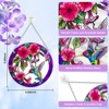 AUFURI 6 in. Purple Stained Glass Suncatchers with hook, Bird and Flowers Suncatcher for Window - 2 of 4