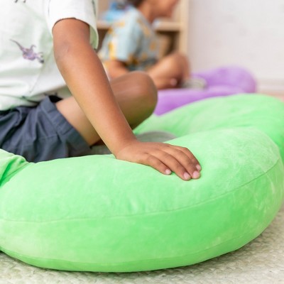 Bright Green Flower-Shaped Kids Floor Cushion
