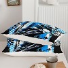 Motorcycle Comforter Set Queen Size – Blue Dirt Bike Motocross Rider Bedding with 1 Comforter & 2 Pillowcases, Extreme Sports Quilt Set for Boys Men - 4 of 4