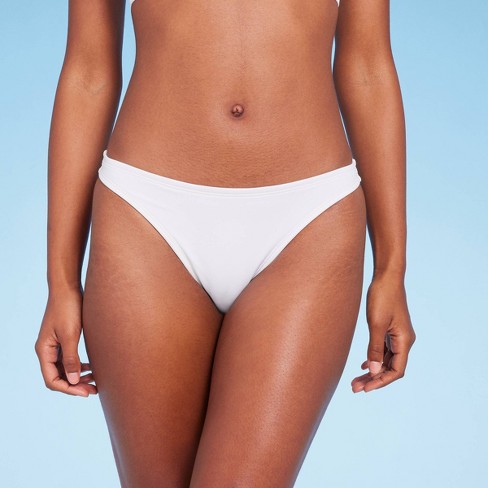 Women's V-front Mid-rise High Leg Cheeky Bikini Bottom - Shade & Shore™  White Xl : Target