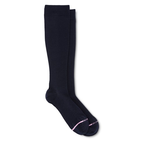 Dr. Motion Women's Mild Compression Knee High Socks - Navy 4-10 : Target