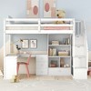 Twin Size Loft Bed with L-Shaped Desk and Drawers for Bedroom - 2 of 4