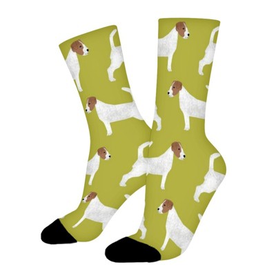 Jack Russell Terrier Women Printed Crew Socks Funny Funky Socks Soft Polyester Novelty Gifts for Artists Men