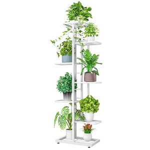 Plant Stand 7 Tier 8 Potted Multiple Flower Pot Holder Shelf Indoor Outdoor Planter Rack Storage Organizer for Patio Garden Balcony Living Room - 1 of 4