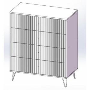 Fluted Dresser for Bedroom, 32 Inch Wide Nightstand with Large Drawer, 4 Drawer End Table for Bedroom, Living Rooms, Offices, and Entryways - 1 of 1