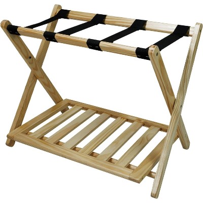 Casual Home Luggage Rack, Walnut, Solid Wood