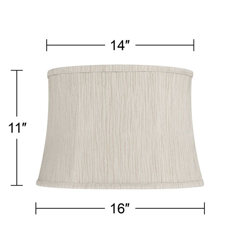 Springcrest 14" Top x 16" Bottom x 11" High x 11" Slant Lamp Shade Replacement Medium Kensing Beige Drum Modern Fabric Softback Washer Harp Finial, 4 of 8