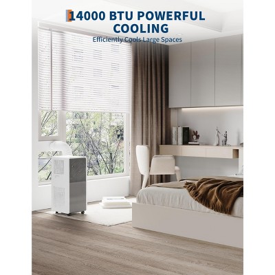 Jojoka 14,000 BTU Air Conditioner Portable 3-In-1 AC Unit for Bedroom 225-300 Sq.Ft, Drainage-free,Dehumidifier, 24 Timer, Window Kits