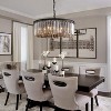 Siljoy Round Crystal Chandelier Modern Pendant Light Hanging Ceiling Lighting Fixture with Adjustable Chain for Dining Living Room D21.7 in x H7.1 in - 2 of 4