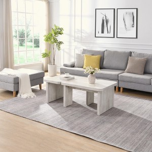 KIGFTSOD Rectangle Wood Detachable Coffee Table, Single L Shape Farmhouse Coffee Table for Dining Room, Garden - 1 of 4