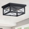 Modern Farmhouse Flush Mount Ceiling Light, Black Square Fixture with Clear Glass for Entryway - 2 of 4