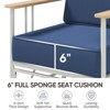 Belord Swivel Patio Chairs Set of 2 with 6" Thick Seat Cushion, Metal Outdoor Swivel Glider Chairs with Faux-Wood Armrest and Comfort Foam Cushion - 2 of 4