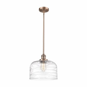 Bell - 1 Light Stem Hung Mini Pendant In Industrial Style-13 Inches Tall and 12 Inches Wide - 1 of 1