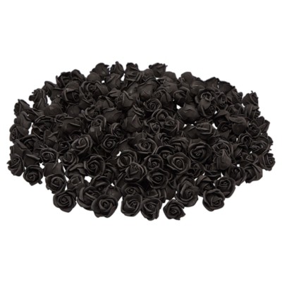 Bright Creations 200 Pack Black Artificial Rose Heads for Arts and Crafts, 1"