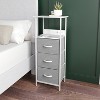 Emma and Oliver Nightstand with 3 Fabric Drawers, Charging Station with 2 USB Ports/Power Outlet, Engineered Wood Top, Wood Handles, Metal Frame - 2 of 4