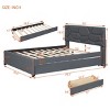 Daybed with Trundle, Sturdy Metal Full Bed Frame with Upholstered Headboard for Living Room, Bedroom and Guest Room - 3 of 4