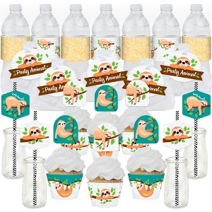 Big Dot of Happiness Let’s Hang - Sloth - Baby Shower or Birthday Party Favors and Cupcake Kit - Fabulous Favor Party Pack - 100 Pieces - 1 of 4