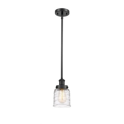 Bell - 1 Light Stem Hung Mini Pendant In Industrial Style-10 Inches Tall and 5 Inches Wide