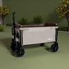 SEVOBAL Utility Storage Carts All-in-One Convertible Folding Wagon with Bench Seat Storage and Dog Tether for Outdoor , Brown , 17.7"*7.88"*13.77" - 4 of 4