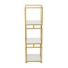 Glam Metal Marble Square Shelving Unit 3 Tier Gold - Olivia & May: Luxury Corner Display, No Assembly Required - 3 of 4