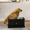 PawHut Large Elevated Dog Bowls with Storage Drawer Containing 11L Capacity, Raised Dog Bowl Stand Pet Food Bowl Dog Feeding Station - 2 of 4
