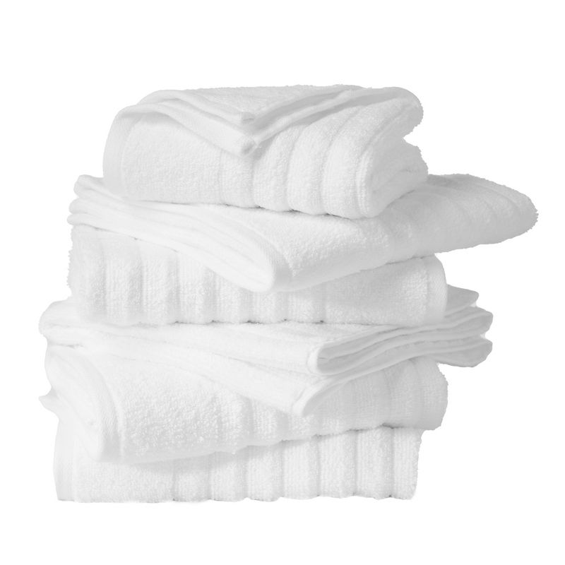 Zero-Twist, 100% Combed Cotton Ribbed Bath Towel Set, 1 of 8