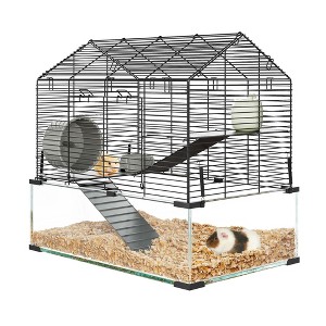 Jojoka Pet Hamster Cage with Water Bottle, Ramps, Food Dish, Silent Wheel, Portable Acrylic Habitat for Mice, Gerbils, Guinea Pigs - 1 of 4