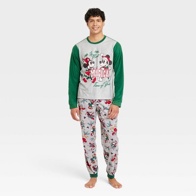 Men's Mickey Mouse & Friends Holiday Sleep Pajama Set - Gray