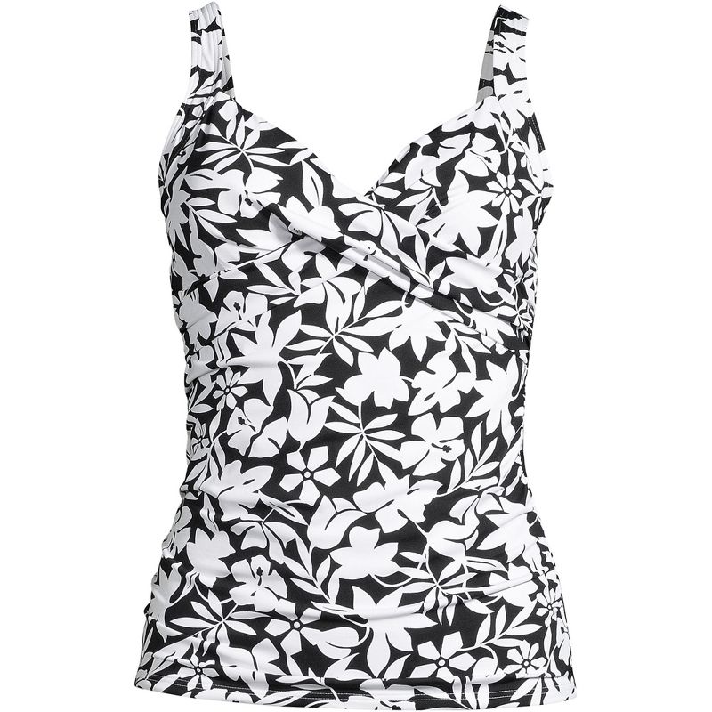 Lands' End Women's Wrap Underwire Tankini Top Swimsuit, 3 of 5