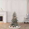 4.5ft Puleo Pre-Lit Flocked Slim Aspen Fir Artificial Christmas Tree Clear Lights: Indoor Small Flocked Fir, Metal Base - 4 of 4