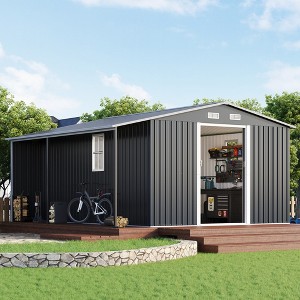 AMERLIFE Outdoor Storage Shed with Sliding Doors Two 4-Pane Windows - 1 of 4