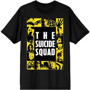 DC Comic Book Suicide Squad Character Group Men's Black Graphic Tee Shirt - 1 of 3