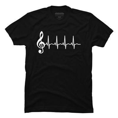 Men's Design By Humans Music Heartbeat By honeytree T-Shirt