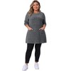 Agnes Orinda Women's Plus Size Crew Neck Long Sleeve Ribbed Knit Casual Loose Pullover Sweater with Pocket - 3 of 4