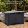 GustoWave 44 in. 50,000 BTU Outdoor Double Door Rectangular Propane Fire Pit Table with Lid, Lava Rock & Rain Cover - 2 of 4